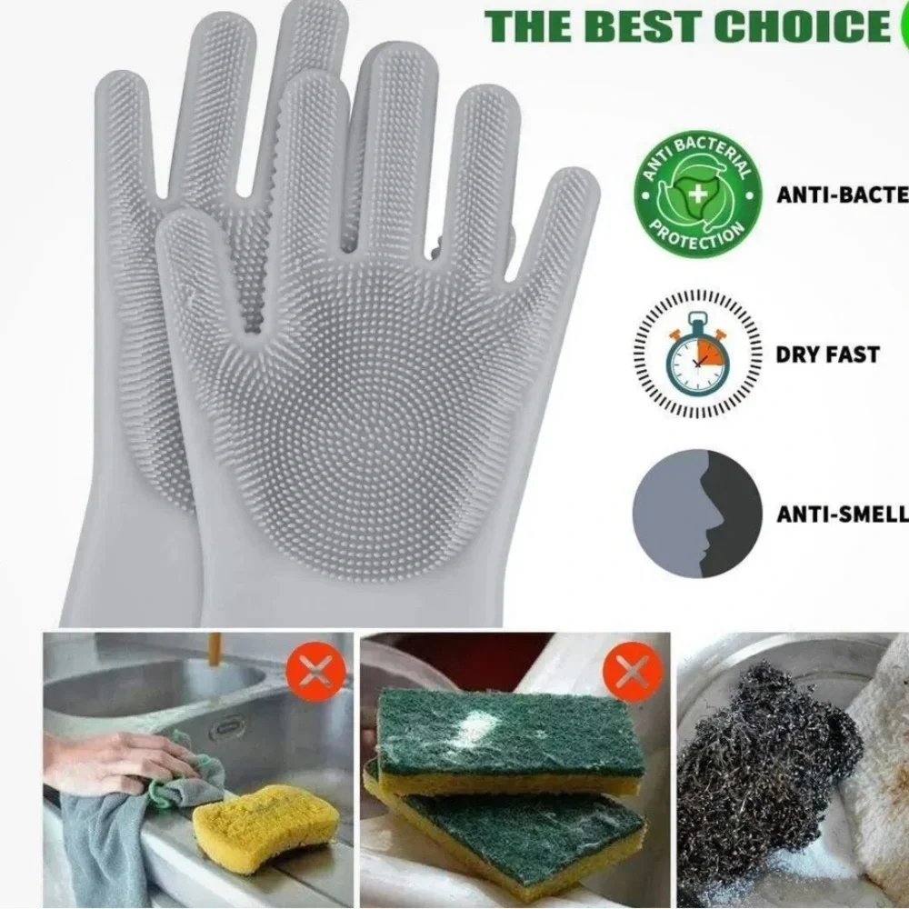 Pet Grooming Gloves  Multipurpose Silicone Heat Resistant Soft Brush Massage